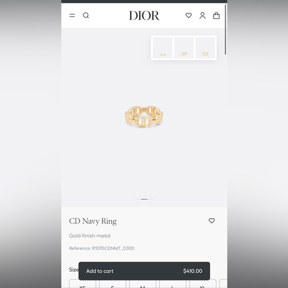 *Authentic Christian Dior Link Gold Ring

Size S (EU 50) - Picture 5 of 6